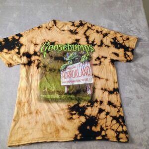 Goosebumps Shirt Mens Small Multicolor Tie Dye Horrorland Graphic Tee Halloween